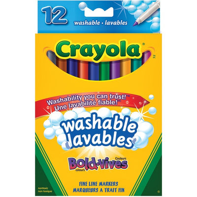 Crayola&reg; Ultra-Clean Washable Fine Line Markers Bold-Vives Colours 12/pkg (CYO56-8612)