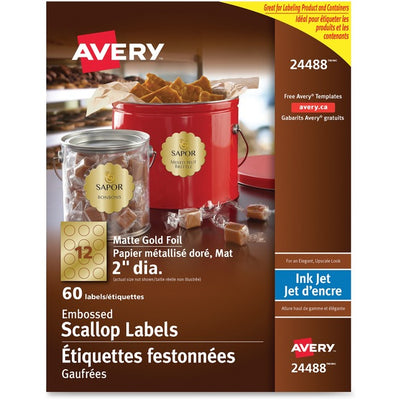 LABEL GOLD FOIL SCALLOPED*90pk (AVE24488)