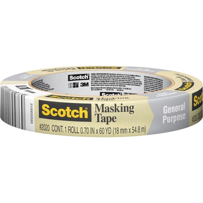 Scotch Masking Tape for Production Painting 2020-18A 18 mm x 55 m (MMM2020-18A)