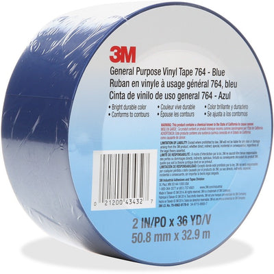 3M General Purpose 764 Vinyl Tape (MMM7642X36BLU)