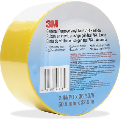 3M General Purpose 764 Vinyl Tape (MMM7642X36YLW)