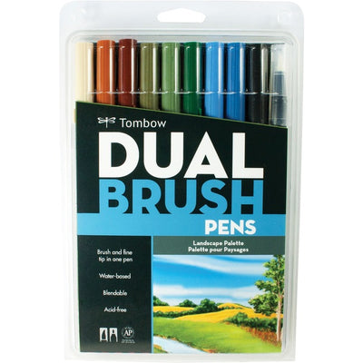 Tombow Dual Brush Art Pen 10-piece Set - Landscape Colours (TOM56169)