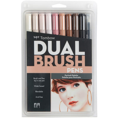 Tombow Dual Brush Art Pen 10-piece Set - Portrait Colours (TOM56170)