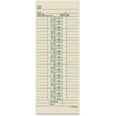 TOPS Time Card (TOP9351-250)