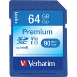 Verbatim 64GB Premium SDXC Memory Card, UHS-I V10 U1 Class 10 (VER44024)