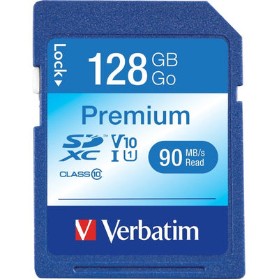 Verbatim 128GB Premium SDXC Memory Card, UHS-I V10 U1 Class 10 (VER44025)