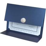 St. James&reg; Elite&trade; Medallion Fold Certificate Holders, Linen, Navy Blue with Silver Medallion, Pack of 5, 83536 (FST83536)