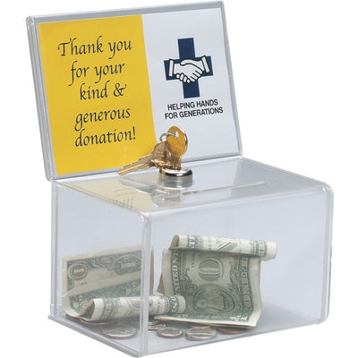 Deflecto Ballot/Coin Box with Lock (DEF596901)