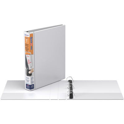 QuickFit PRO Heavy-Duty Single-Touch View Binder, Locking D Rings, 1 Inch, White (RGO90010)