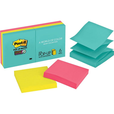 Post-it&reg; Super Sticky Dispenser Notes - Supernova Neons Color Collection (MMMR3306SSMIA)