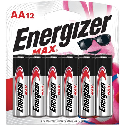 Energizer MAX Alkaline AA Batteries (EVEE91BW12EM)