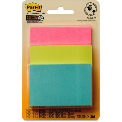 POST-IT SUPER STICKY 3x3 MIAMI (MMM3432SSMIAC)