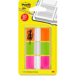 Post-it&reg; Flags, Orange, Lime, Pink .94 in wide, 60/On-the-Go Dispenser, 1 Dispenser/Pack (MMM680OLP)
