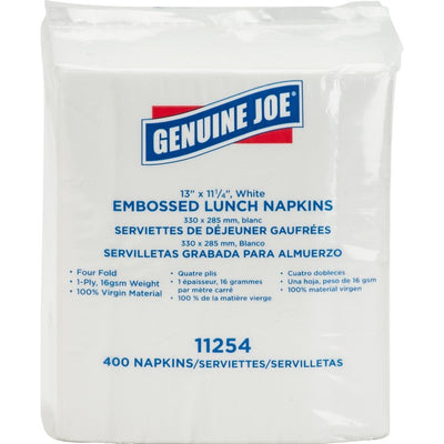 Genuine Joe 1-ply Embossed Lunch Napkins (GJO11254PK)