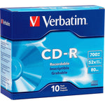 Verbatim CD-R 700MB 52X with Branded Surface - 10pk Slim Case (VER94935)