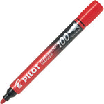 Pilot 100 Bullet Tip Permanent Markers (PILSCA100-RD)