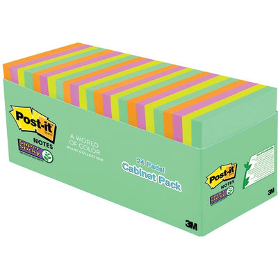 Post-it&reg; Miami Super Sticky Notes Cabinet Pack (MMM65424SSMIA)