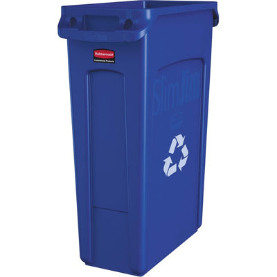 Rubbermaid Commercial Slim Jim Venting Recycling Container (RUBFG354007BL)