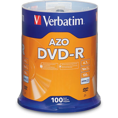Verbatim 95102 DVD Recordable Media - DVD-R - 16x - 4.70 GB - 100 / Pack - Silver (VER95102)