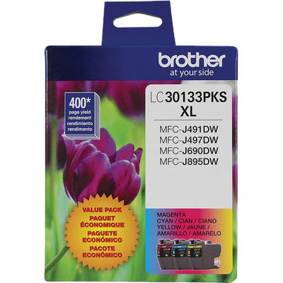 Brother LC30133PKS Original Ink Cartridge - Tri-pack - Cyan, Magenta, Yellow (BRTLC30133PKS)