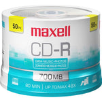 Maxell CD Recordable Media - CD-R - 48x - 700 MB - 50 / Pack (MAX648250)