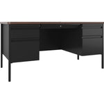 TEACH DESK DBL-PED 30X60*BK/WA (LLR66941)