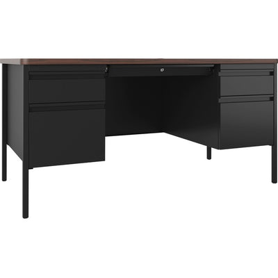 TEACH DESK DBL-PED 30X60*BK/WA (LLR66941)