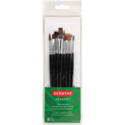 Derwent Academy Artist Brush Set, 8 Pack (DWT98238)