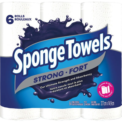 SPONGE TOWELS, 6ROLLS,64sht (KRI51118)