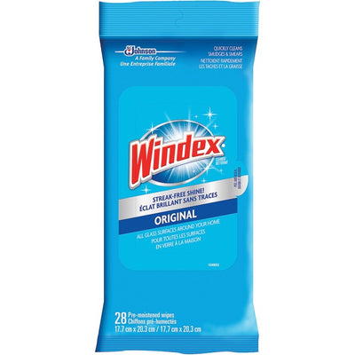 WINDEX GLASS WIPES POUCH 28sht (SJN00128)
