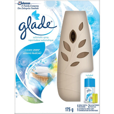 Glade Clean Linen Automatic Room Air Freshener Starter Kit (SJN70676)