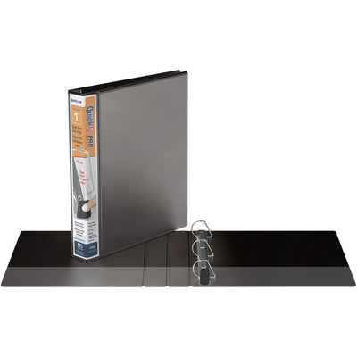 QuickFit PRO Heavy-Duty Single-Touch View Binder, Locking D Rings, 1 Inch, Black (RGO90011)