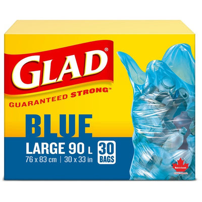 Glad Blue Recycle Large 90L Bags (CLO11578PAK2)