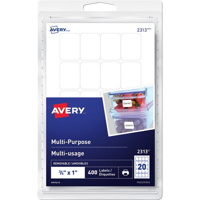Avery&reg; Multi-Purpose Removable Labelsfor Laser and Inkjet Printers, 3/4" x 1" (AVE2313)