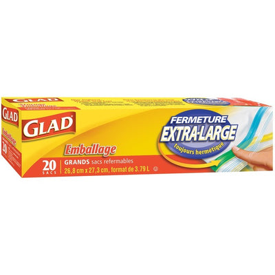 GLAD ZIPPER BAG LRG 10X11,20bx (CLO12641)