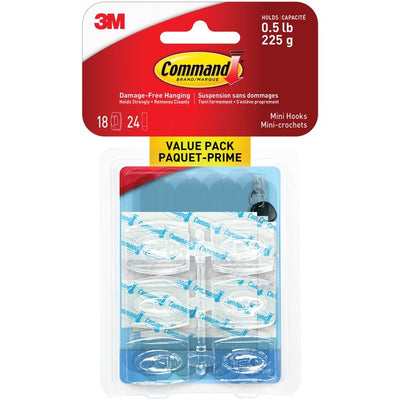 COMMAND MINI CLEAR HOOKS (MMM209429)
