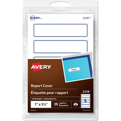 Avery&reg; Report Cover Labelsfor Laser and Inkjet Printers, 1" x 3-1/2" (AVE2318)