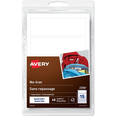 Avery&reg; No-Iron Clothing LabelsHandwrite, Assorted Sizes (AVE2356)