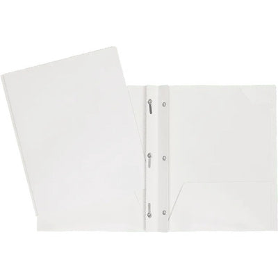 3 FAST.-2 POCK. WHITE LAMIN. REPORT COVE (GCI34200WH)