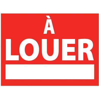 SIGN 18X24 FRENCH,A LOUER (USS4895)