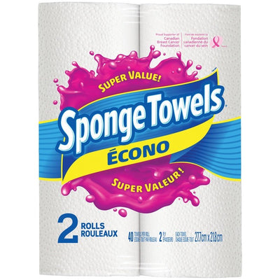 SPONGE ECONO PPR TWL 40sh,2PK (KRI56201)