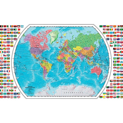 WORLD MAP PLSTC 33X49,FRENCH (REP72113)
