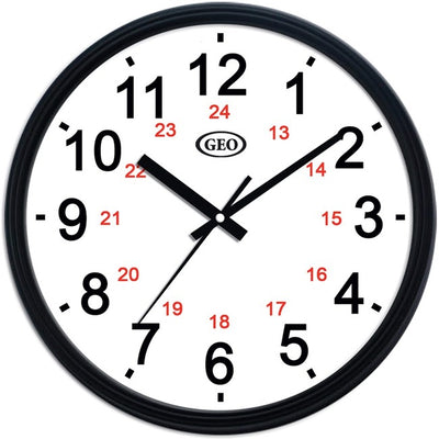12/24 HOURS BLACK WALL CLOCK (GCI81298)