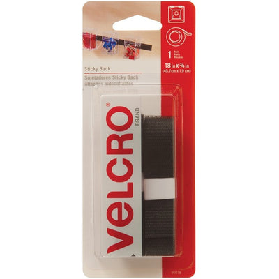 VELCRO BLK ADH.LOOPS/HOOKS 3/4"x18" CARD (VEK90078C)