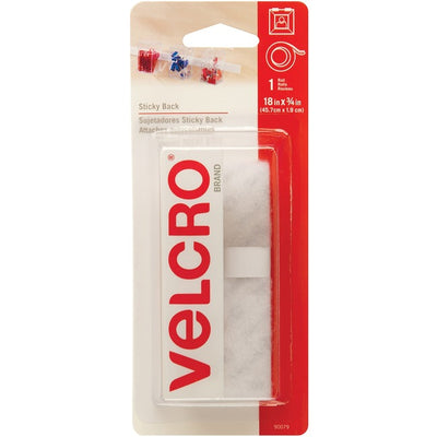 VELCRO WH ADH.LOOPS/HOOKS 3/4"X18" CARD (VEK90079C)