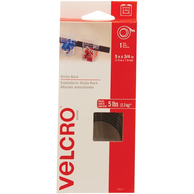 VELCRO BLK ADH.LOOPS/HOOKS 19mmX1.5m CAR (VEK90677C)