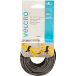 VELCRO BLACK/GREY TIES 1/2X8  CARD (VEK90924C)