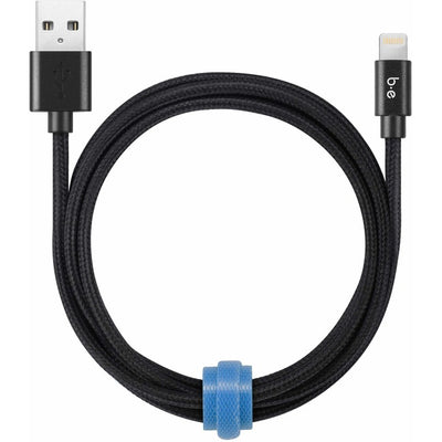 Blu Element Braided Charge/Sync Lightning to USB Cable 4ft Black (BEEB4MFIBK)