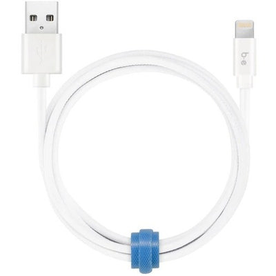 Blu Element Braided Charge/Sync Lightning to USB Cable 4ft White (BEEB4MFIWH)