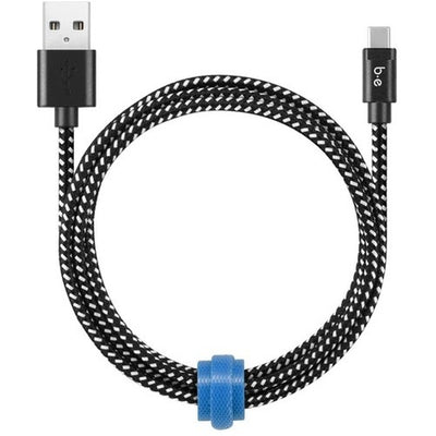 Blu Element Braided Charge/Sync USB-C Cable 4ft Zebra (BEEB4TCZB)